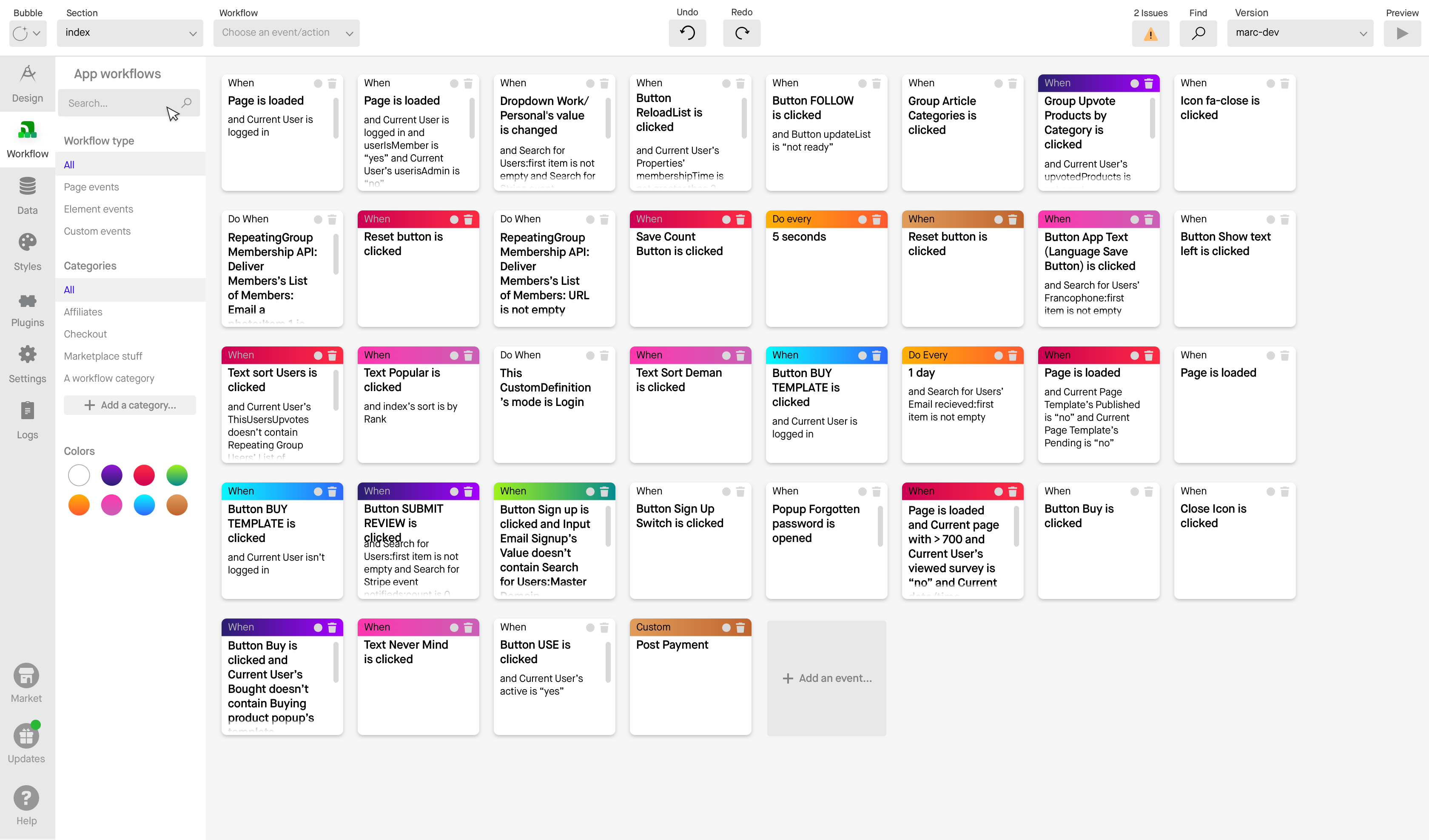 Bubble design tab in light theme